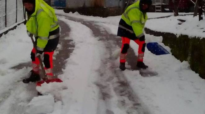 Protezione civile Tramonti neve febbraio 2018