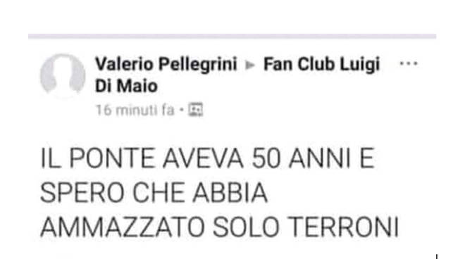 Post irrispettosi sulla tragedia di Genova