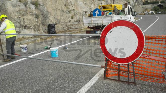 Positano, Incendio: chiusura Statale 163