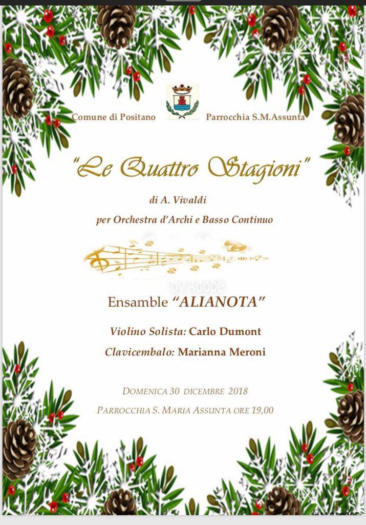 le quattro stagioni di vivaldi in concerto a positano 