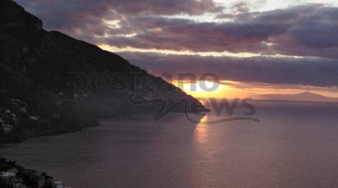 Positano alba  a gennaio