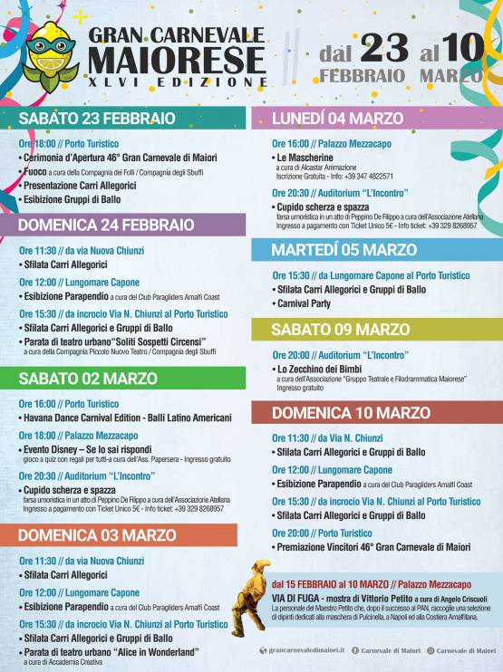 programma eventi carnevale di maiori