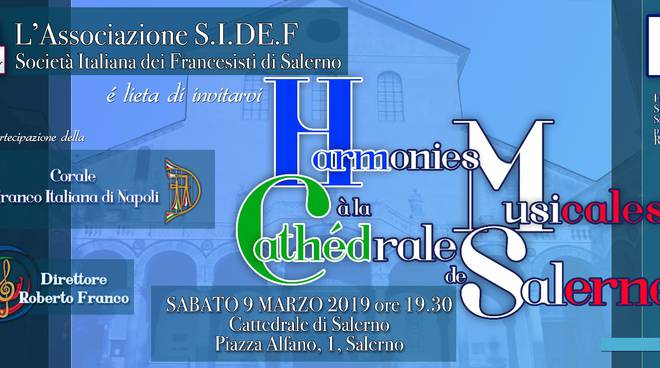 Locandina - Concerto “Harmonies Musicales à la Cathédrale de Salerne della Corale Franco-Italiana di Napoli