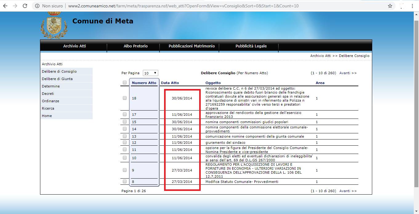 META: PERCHÈ L'ALBO PRETORIO ONLINE È FERMO AL 2014?