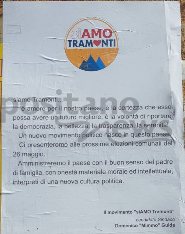 Tramonti elezioni amministrative siamo Tramonti Mimmo Guida