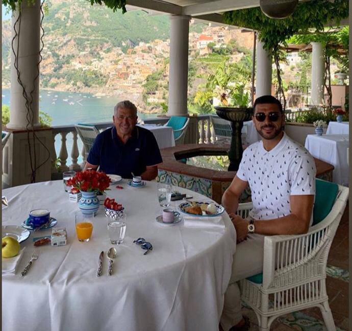 graziano pellè con la famiglia a positano 