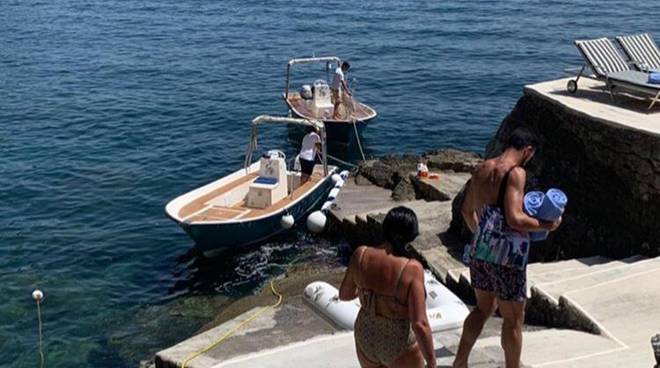 graziano pellè con la famiglia a positano 