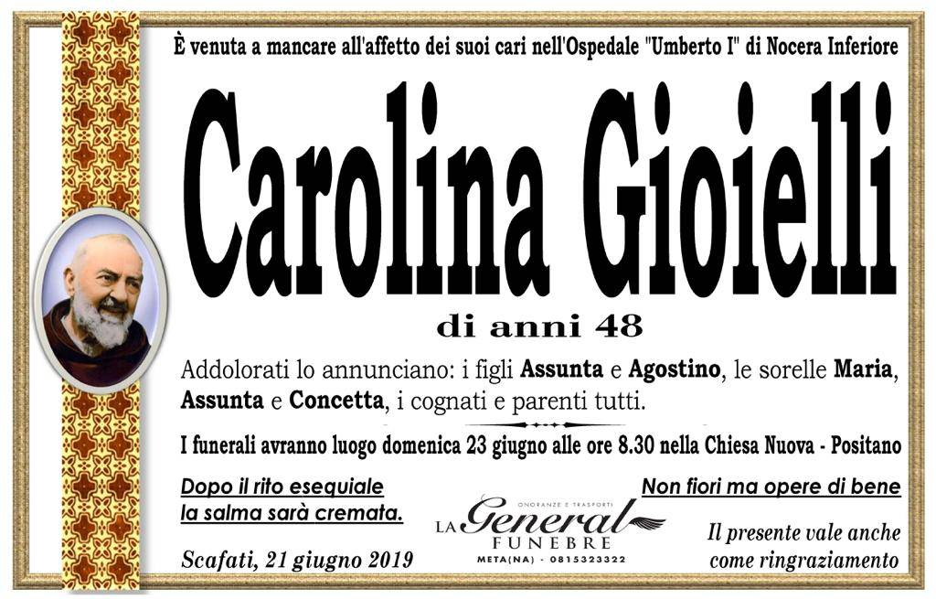 Positano, addio a Carolina Gioielli: i funerali domenica 23 giugno