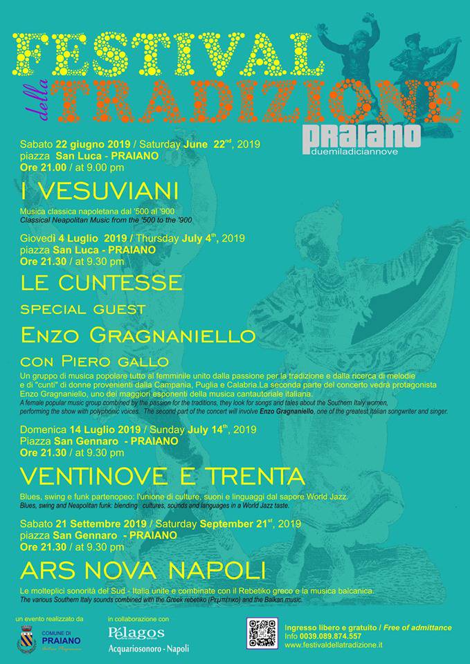 15° edizione  FESTIVAL DELLA TRADIZIONE 2019  PRAIANO    