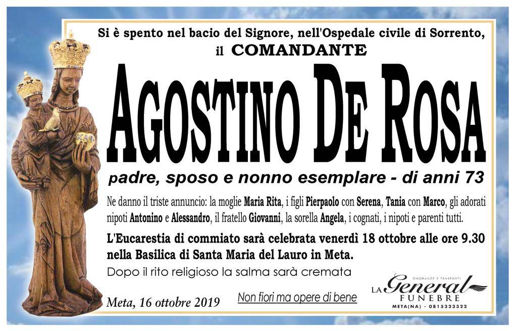 lutto agostino de rosa