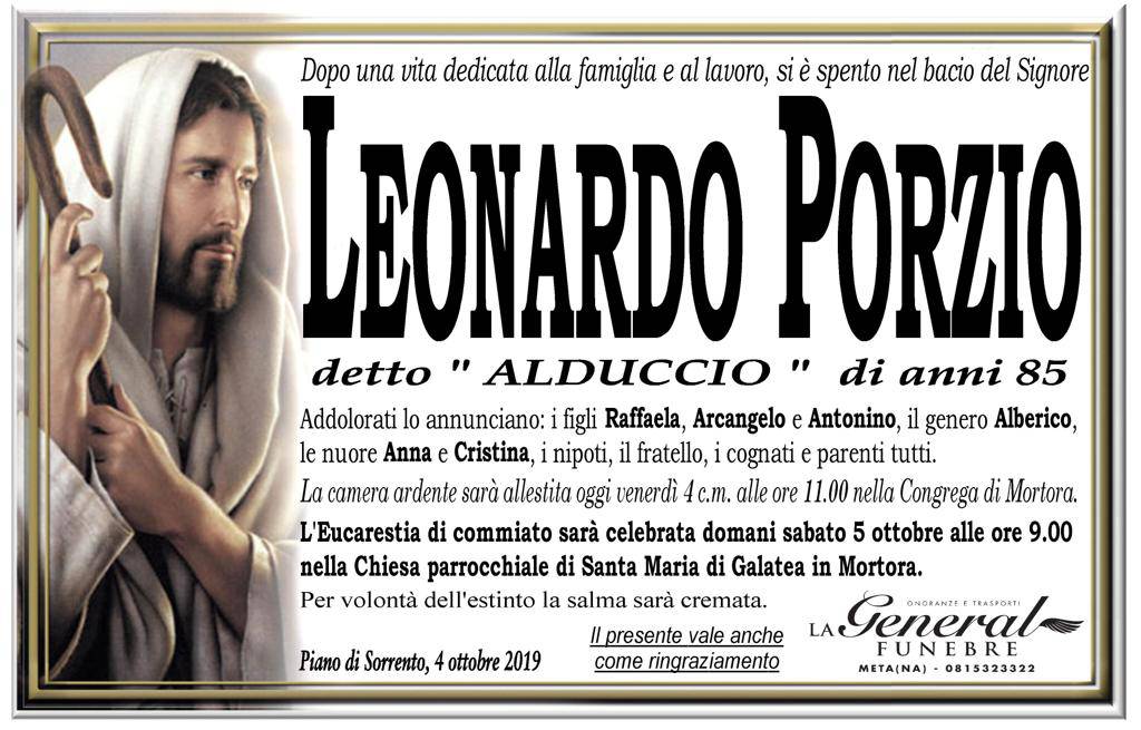 lutto leonardo porzio