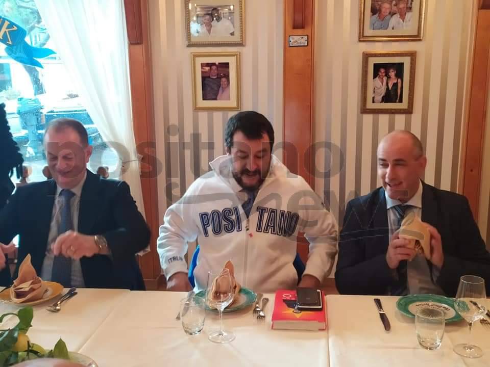 La visita di Matteo Salvini a Positano