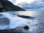 Positano sulla spiaggia il 13 novembre 