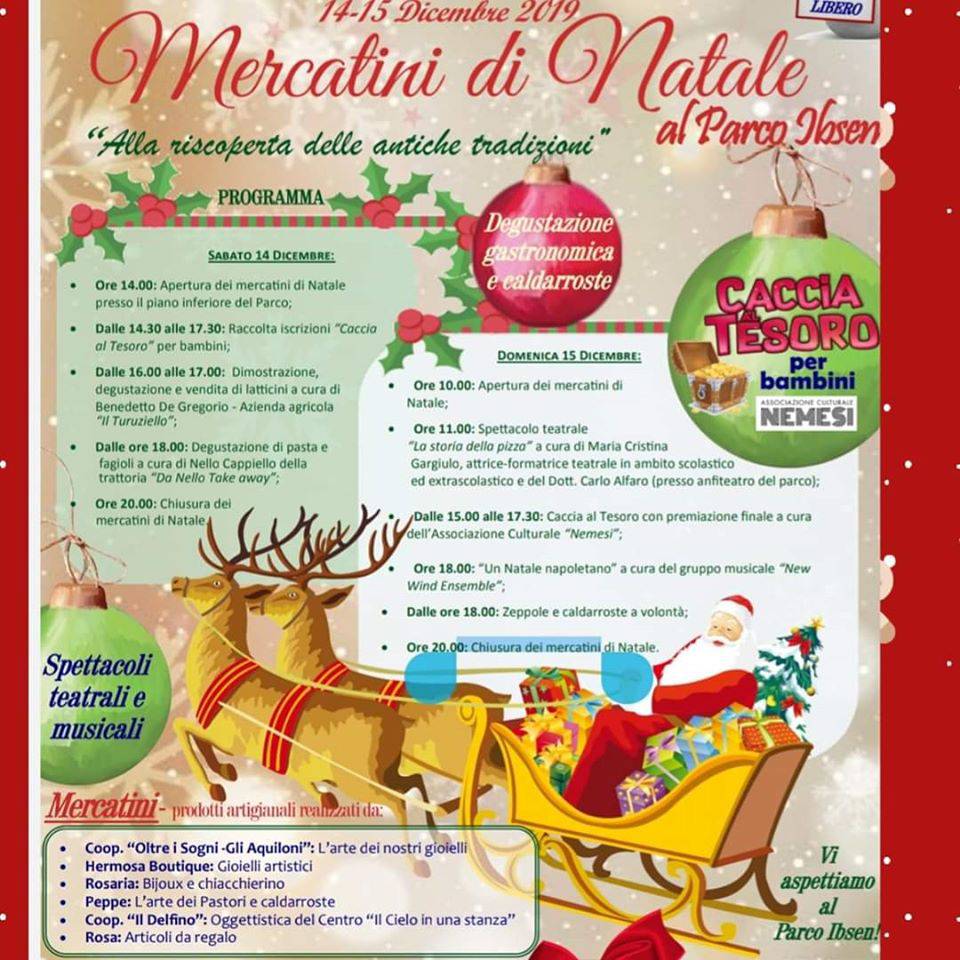 Il 14 e 15 dicembre Mercatini di Natale e Spettacoli con Oltre i sogni al Parco Ibsen.