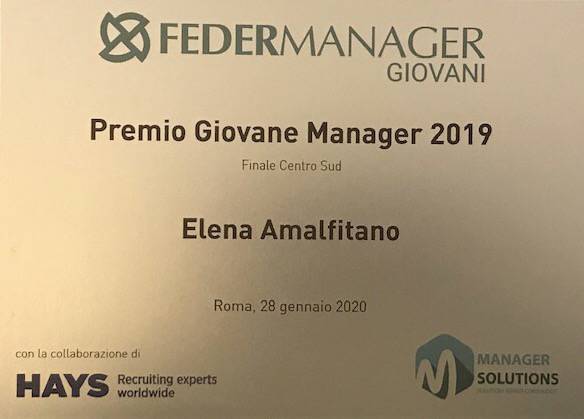 La Ravellese Elena Amalfitano fra i primi dieci giovani manager per il Centro-Sud Italia