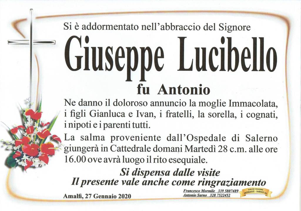 lutto giuseppe lucibello