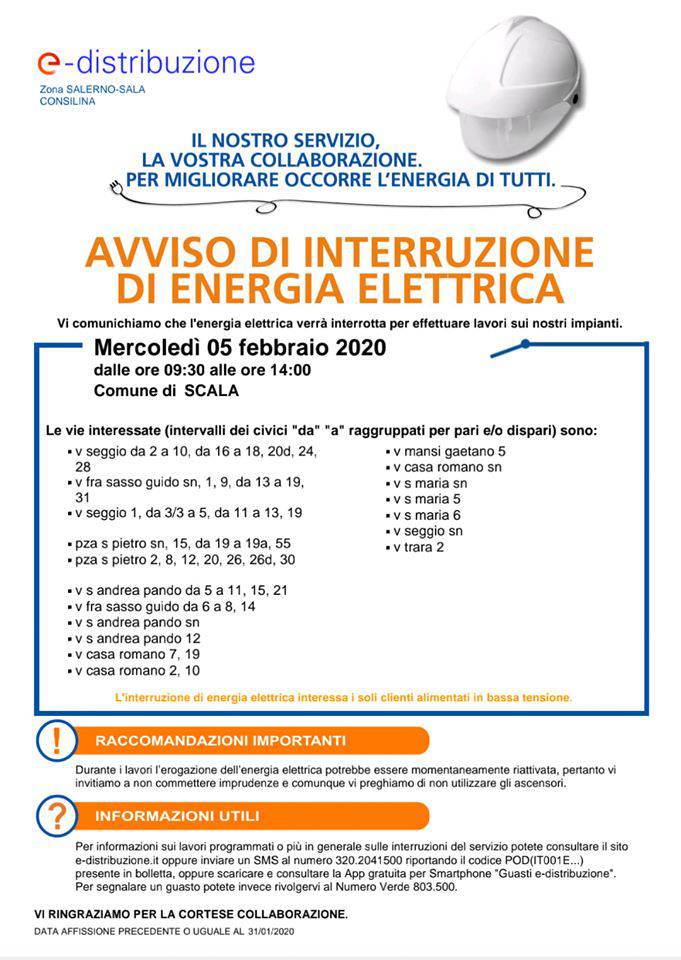 interruzione elettrica scala