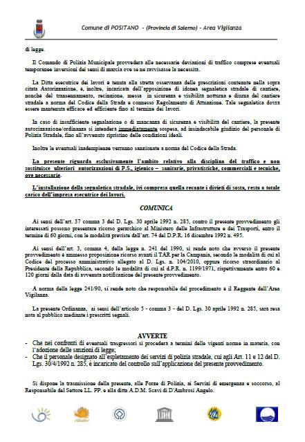 Positano. Lavori via Pasitea: da lunedì a venerdì doppio senso di circolazione