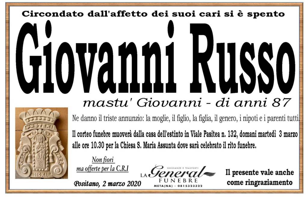 lutto giovanni russo