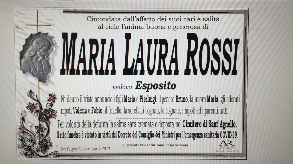 lutto maria laura rossi