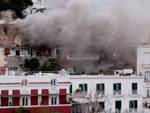 Positano. Incendio in una casa