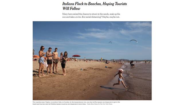 new york times ritorno al mare campania