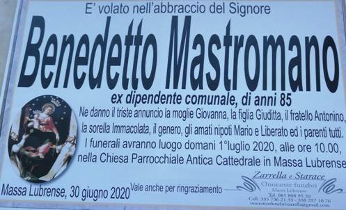 Massa Lubrense. All'età di 85 anni ci lascia Benedetto Mastromano, ex dipendente comunale