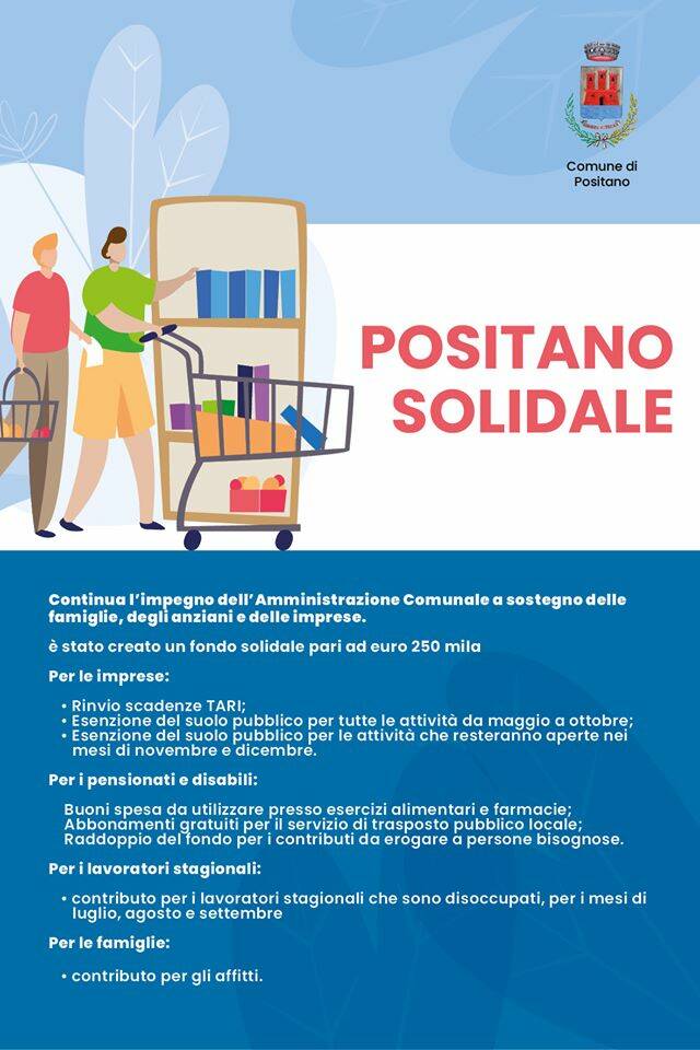 Positano. E' possibile scaricare la domanda per la richiesta del contributo per i lavoratori stagionali