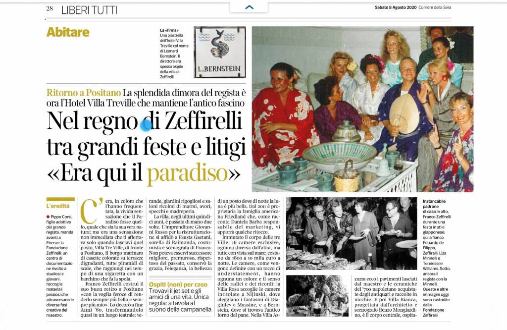 Zeffirelli a Positano nella sua Villa