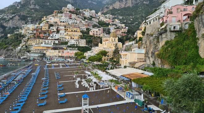 pioggia positano