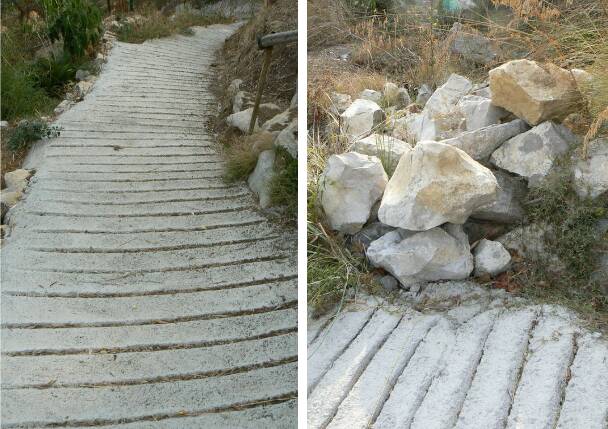 Massa Lubrense, Torca. Ignoti cementano abusivamente un tracciato trekking in via Salastra, la denuncia del WWF