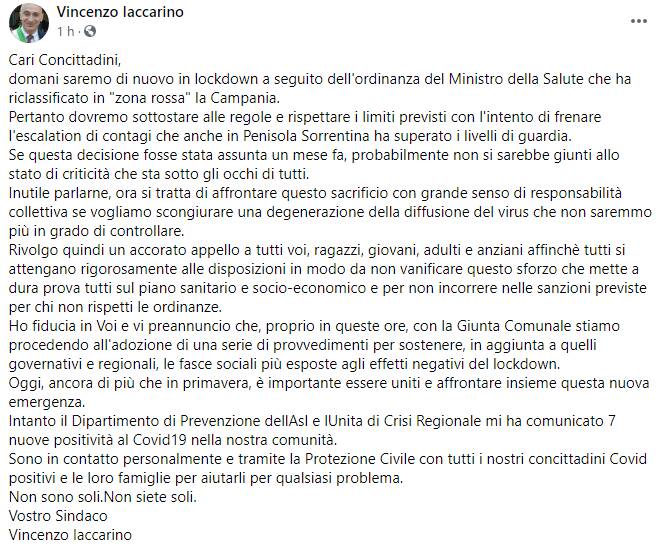 campania zona rossa, post iaccarino