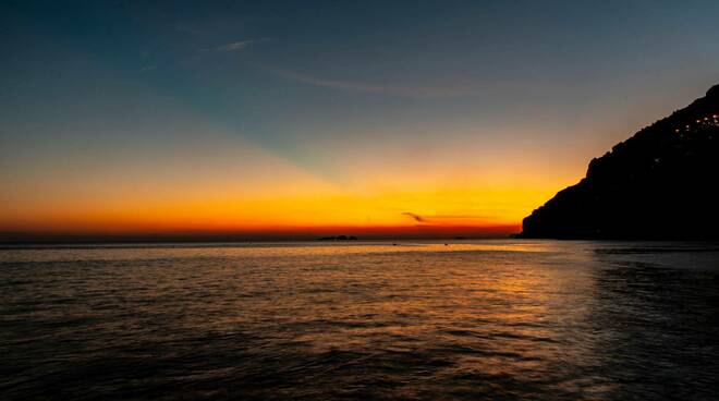 Positano raggio verde al tramonto