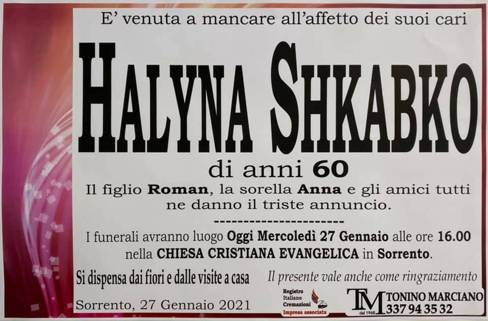 Halyna Shkabko manifesto funebre 
