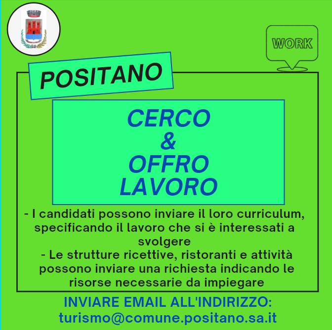 positano cerco offro lavoro