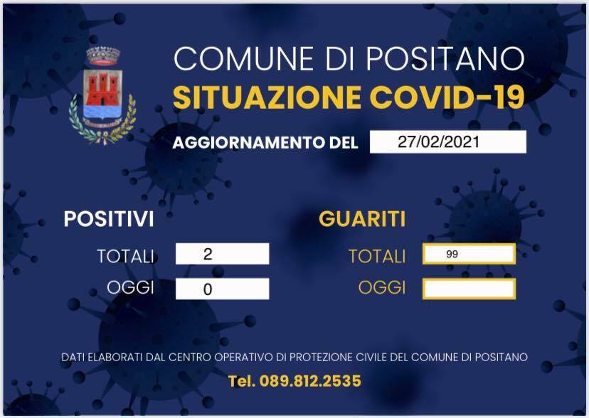 Coronavirus, stabile la situazione a Positano: restano due i casi positivi