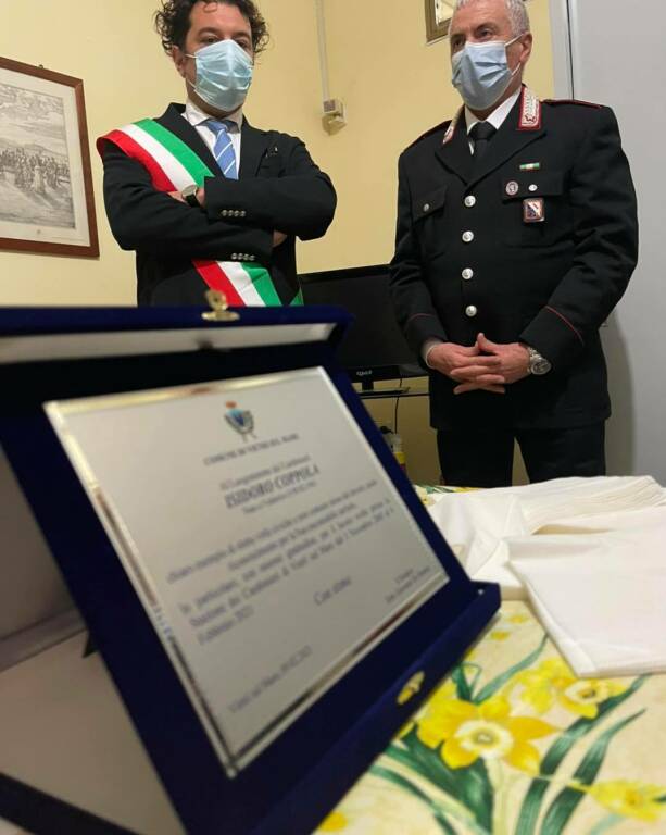 Vietri quiescenza al luogotenente dei Carabinieri Isidoro Coppola