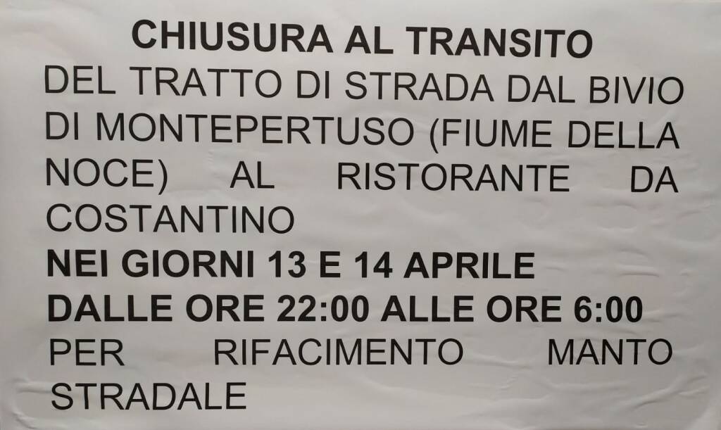 Positano, 13 e 14 aprile lavori di rifacimento del manto stradale dal bivio di Montepertuso