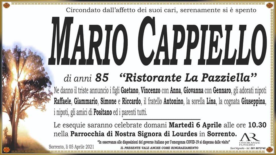 Sorrento, ci lascia l’85enne Mario Cappiello del Ristorante “La Pazziella”