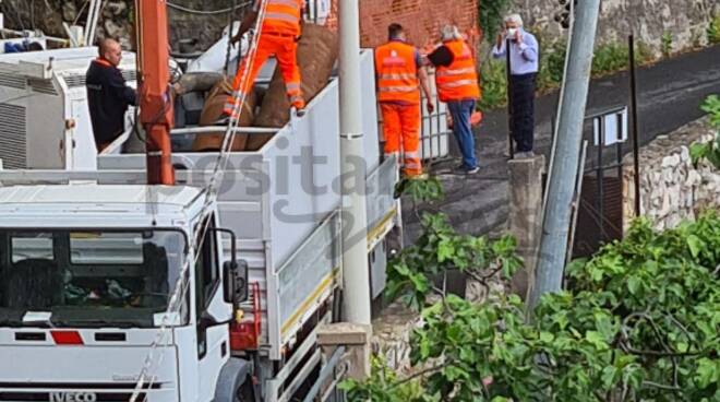 Positano caos per i lavori dell'Ausino bloccato traffico per Montepertuso