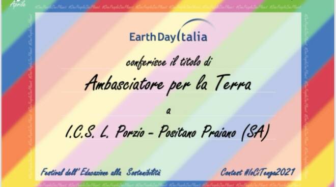 Positano, ICS Porzio Ambasciatore della Terra 2021