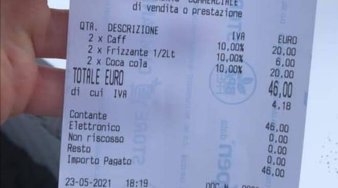 Positano, il titolare dell'Incanto risponde alla questione dello scontrino di 46 euro