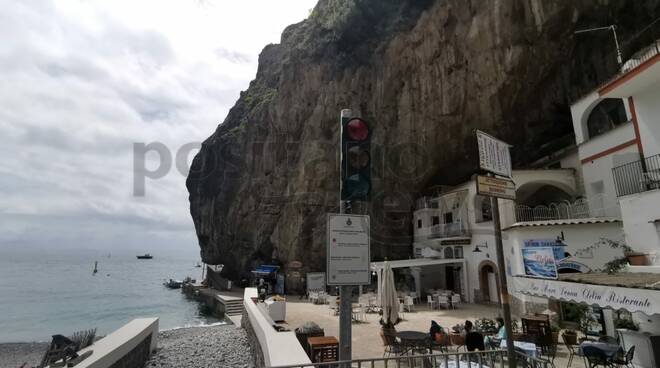 Praiano, un semaforo alla Praia