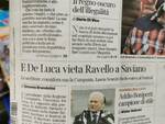 De Luca vieta Ravello a Saviano: la vicenda sulle pagine nazionali di tutti i giornali