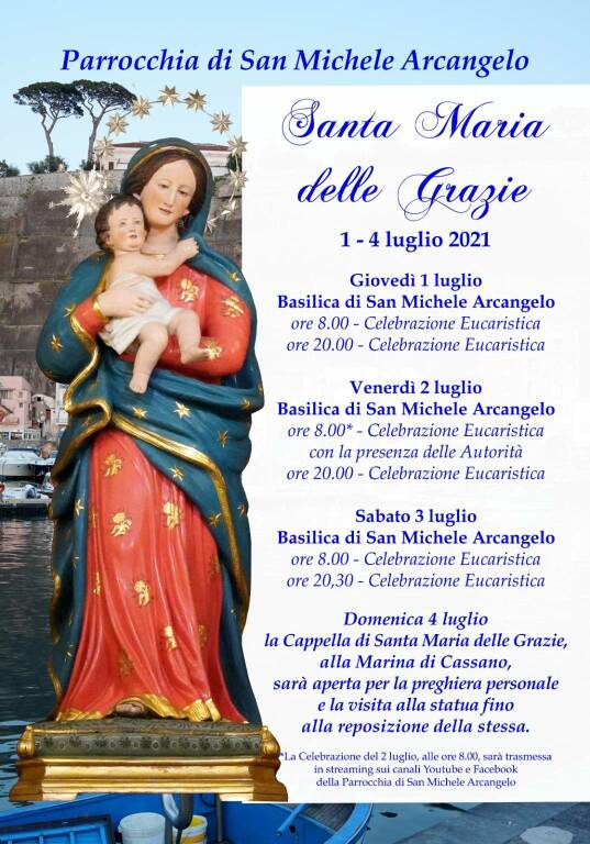 Piano di Sorrento, il programma per la festività della Madonna delle Grazie di Marina di Cassano