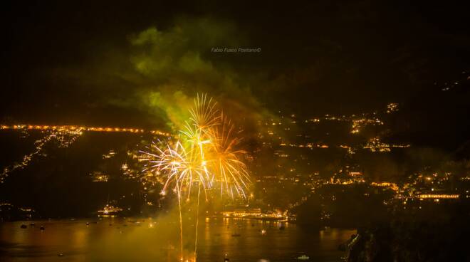 Positano, fuochi d'artificio all'Hotel San Pietro