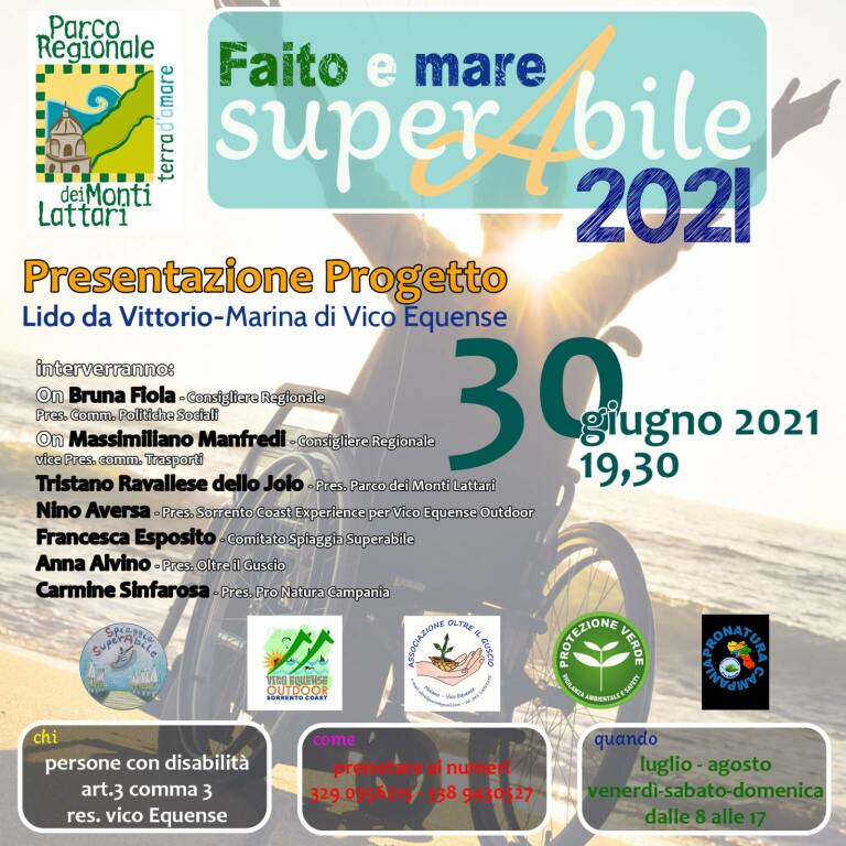 Vico Equense. Al via il progetto: Faito e Mare SuperAbile 2021