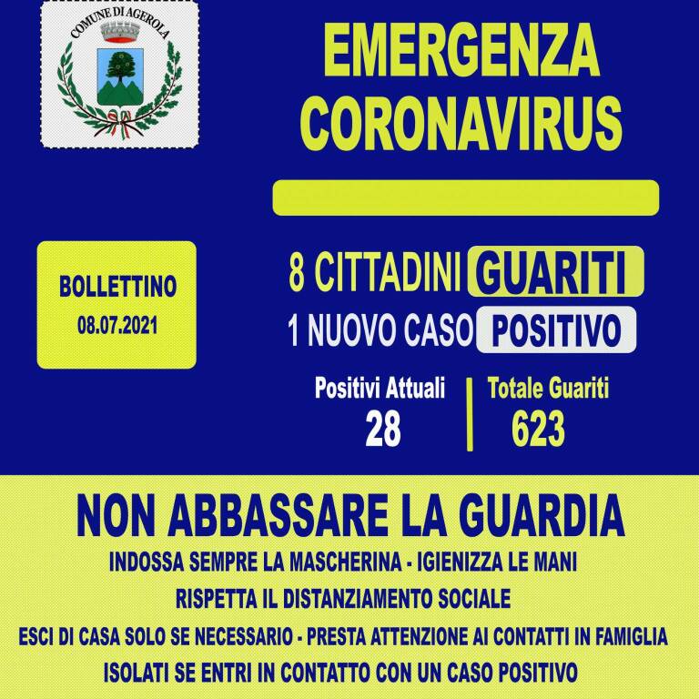 Agerola, altri 8 cittadini guariscono dal Covid ma si registra un nuovo caso positivo