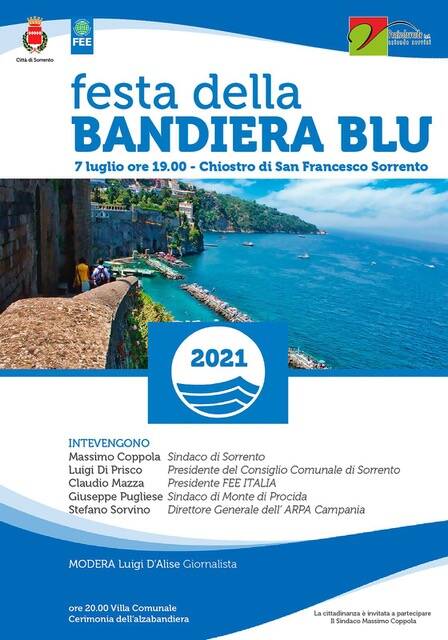 Ambiente. Mercoledì a Sorrento la Festa della Bandiera Blu