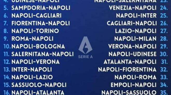 calendario napoli 2021/22